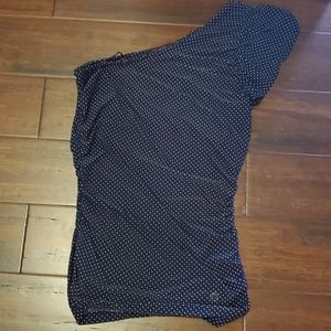 Limited One Shoulder cinched sides blouse, navy bl